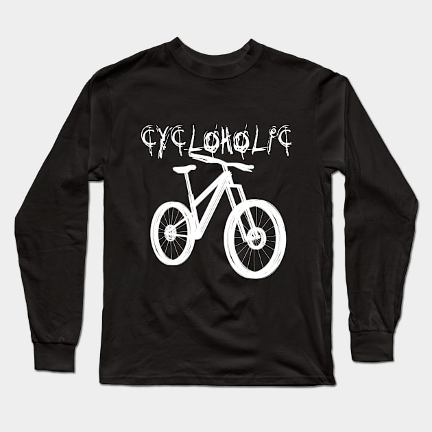 Cycloholic Bike Long Sleeve T-Shirt by HappyGiftArt